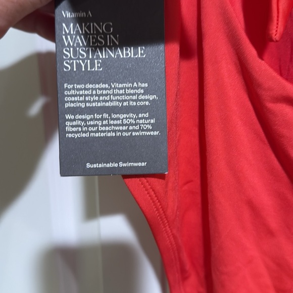 Vitamin A Red One Piece Swimsuit with Classic Silhouette - Picture 5 of 5